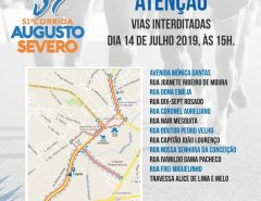 Macaíba: Interdição de ruas neste domingo em virtude da 51ª Corrida Augusto Severo