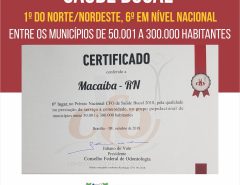 Macaíba conquista 1º lugar em saúde bucal do Norte e Nordeste