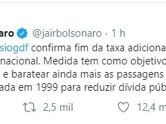 Jair Bolsonaro confirma, através de ministro, fim da taxa adicional cobrada na tarifa de embarque internacional