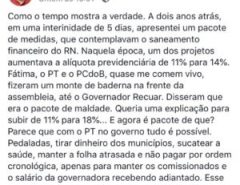 Desabafo de Fábio Dantas sobre as contradições do governo Fátima