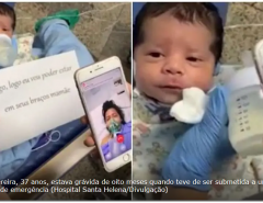 Esperança: Mãe com Covid-19 conhece filho recém-nascido por celular