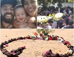 Lágrimas e muita tristeza no enterro da corpos da família que morreu soterrada em Pipa