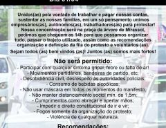 Protesto em defesa do trabalho na tarde desta quinta em Natal pede reabertura imediata dos comércios