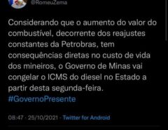 Congelar ICMS da gasolina: Exemplo que Governo Fátima não segue