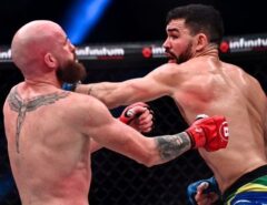 Potiguar Patricky Pitbull se recupera de dedada no olho, nocauteia Queally e vence cinturão no Bellator 270
