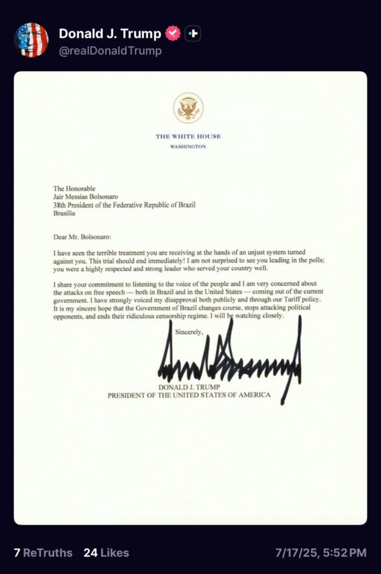 Carta de trump em ingles